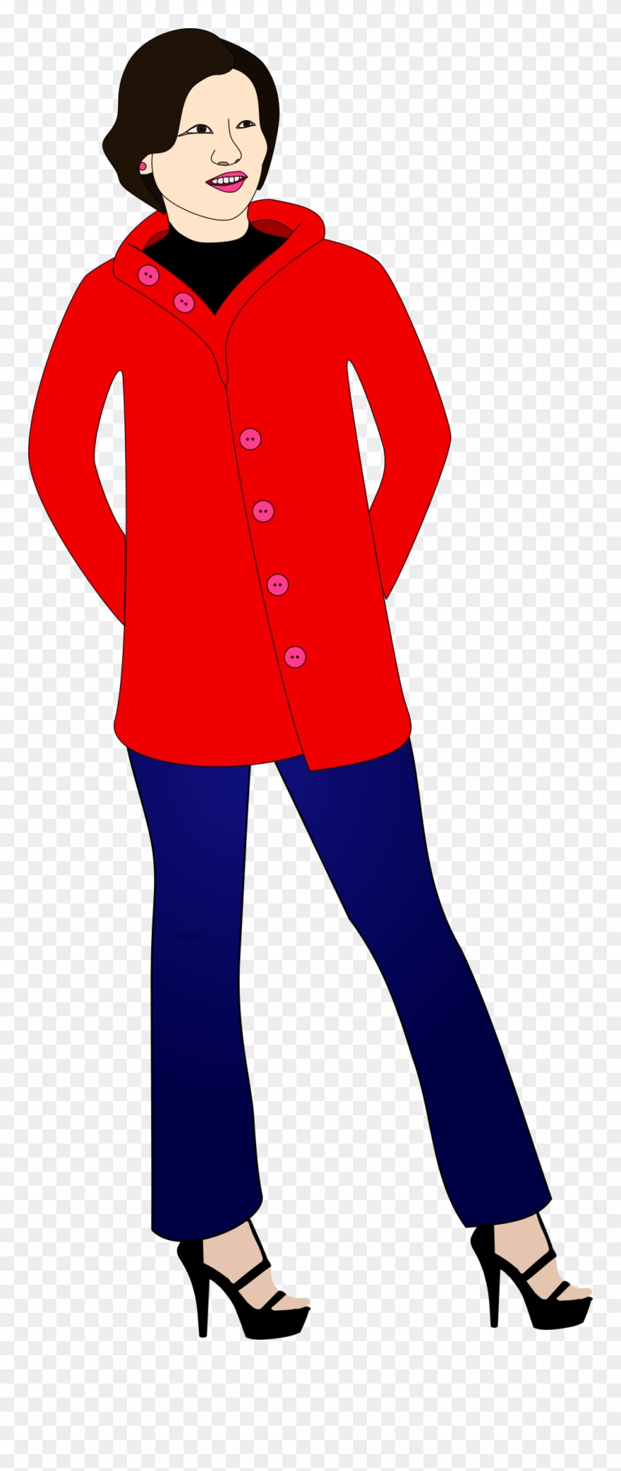 Clipart - Woman In Jeans Clipart Png Transparent Png