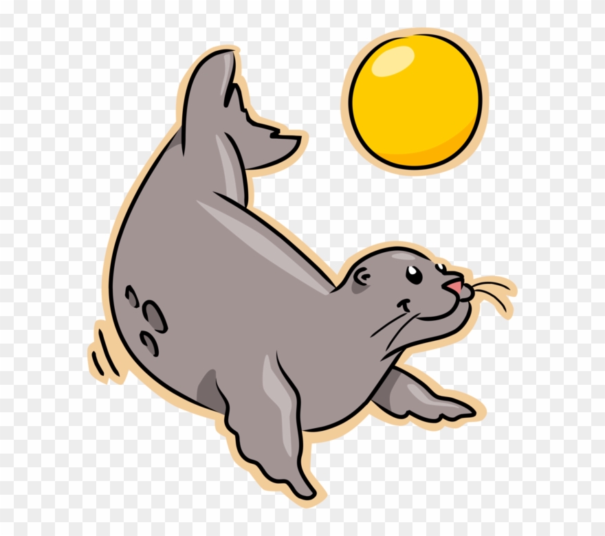 Seal Plays Beach Vector Image Illustration Of - Imagenes De Focas De Caricatura Clipart