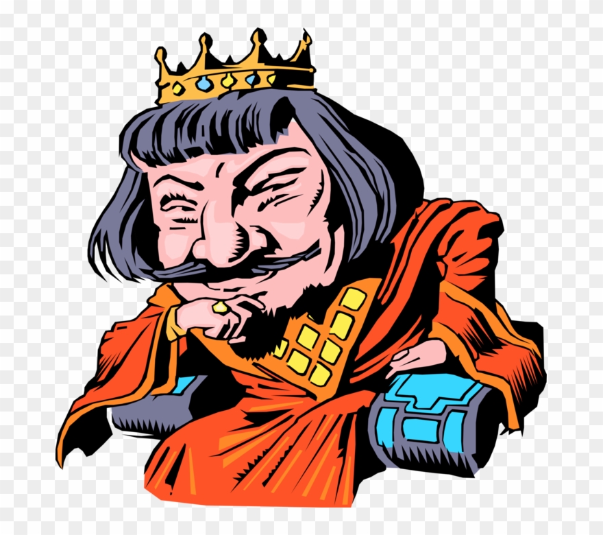 Vector Illustration Of Middle Ages Medieval King Arthur - Caricatura Del Rey Arturo Clipart