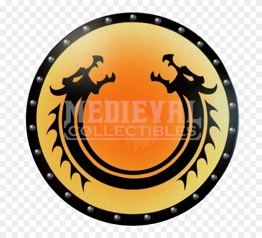 Viking Shield Dragon Design Clipart