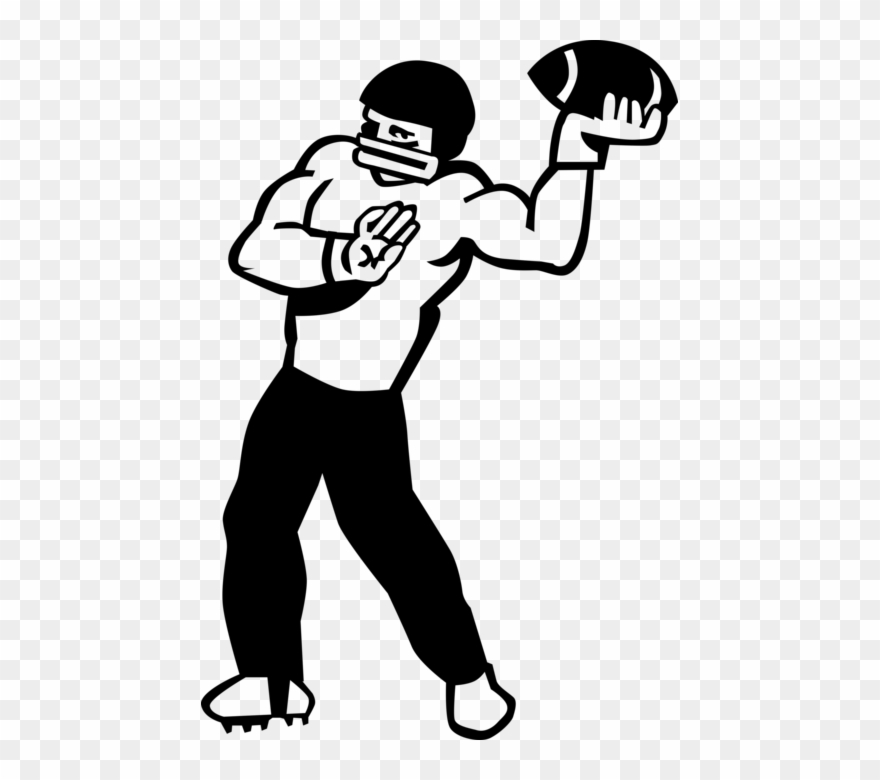 Quarterback Throws Football In Game - American Football Clipart