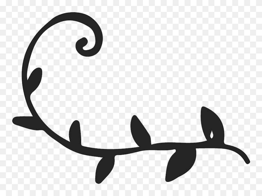 Flowering Vine Rubber Stamp Flower Leaf Stamps - Swirly Vine Clipart