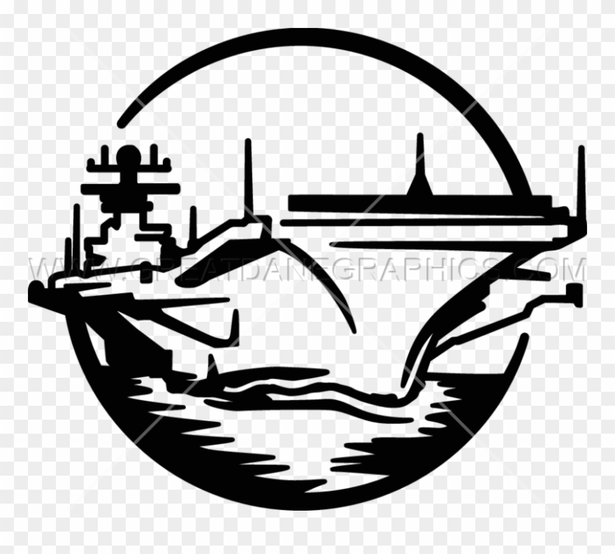 Aircraft Carrier Clipart New - Black And White Military Clipart - Png Download