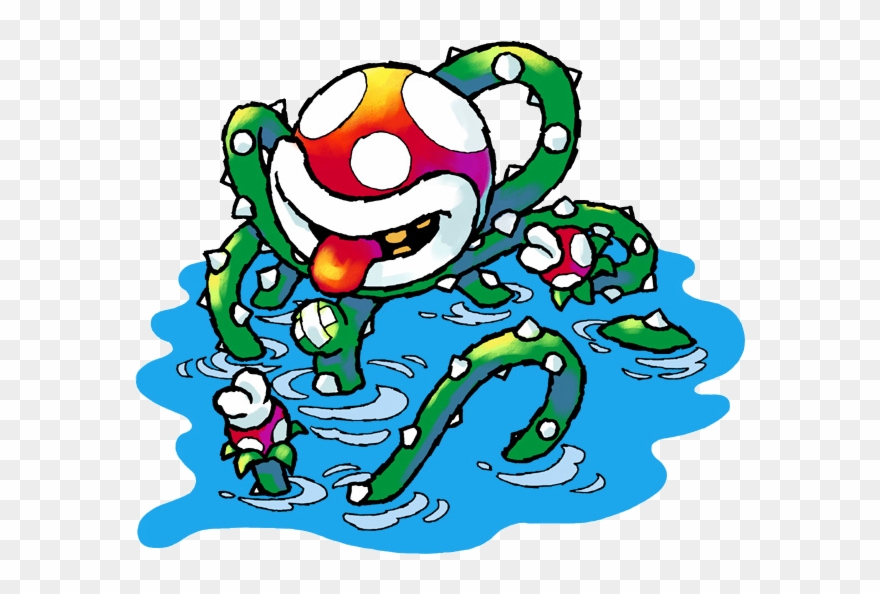 Piranha Clipart Attack - Piranha Plant Yoshi's Island - Png Download