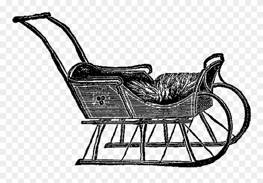 Digital Stamp Design Child S Vintage Wood - Wood Sleigh Clipart