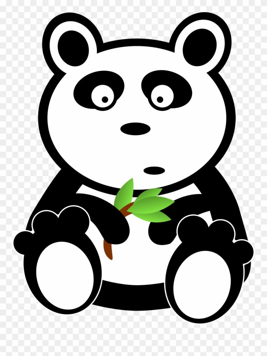 Panda Photo Clipart - Panda Clipart Black And White - Png Download
