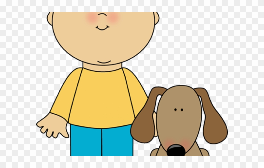 Boy And Dog Clip Art - Png Download