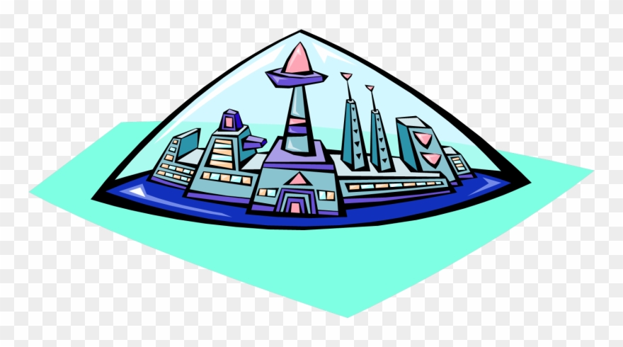 Space Ship - Clip Art Space City - Png Download