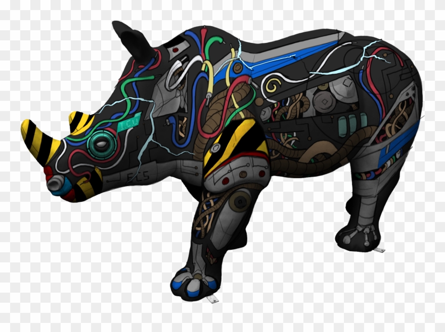Erica The Rhino Has Escaped The Wild And Is Here On - Indian Rhinoceros Clipart