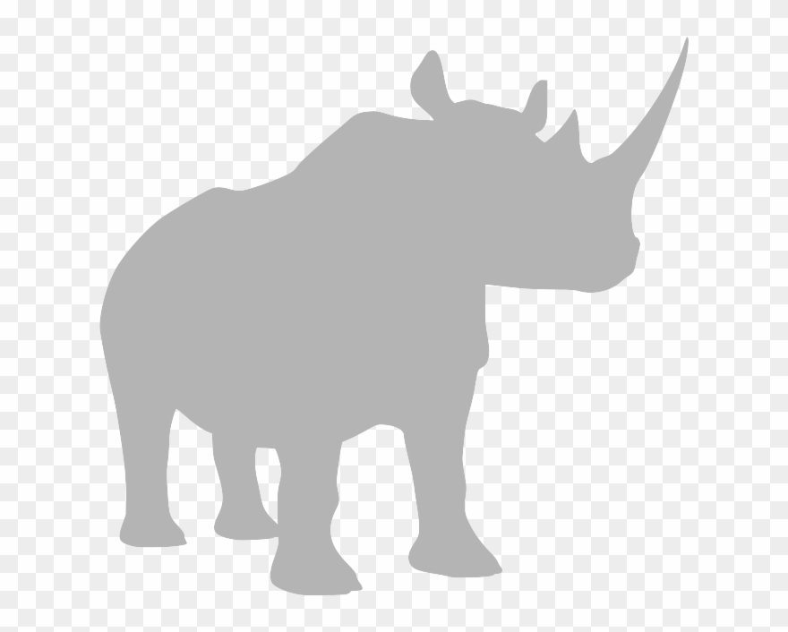 Grey Clipart Rhino - Rhino Silhouette - Png Download