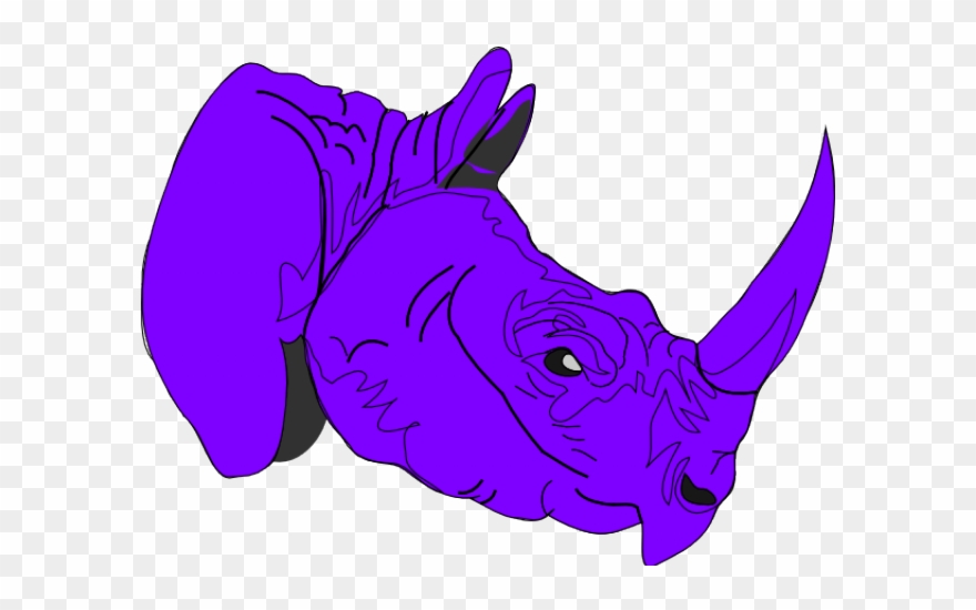 Purple Clipart Rhino - Purple Rhino Clipart - Png Download