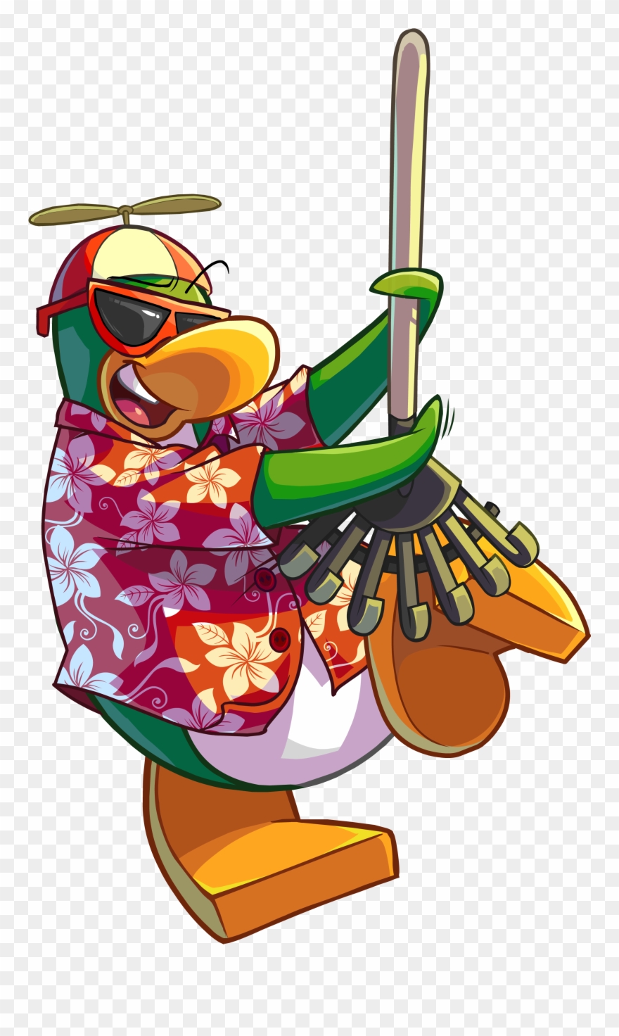 Rookie With Rake - Cartoon Clipart