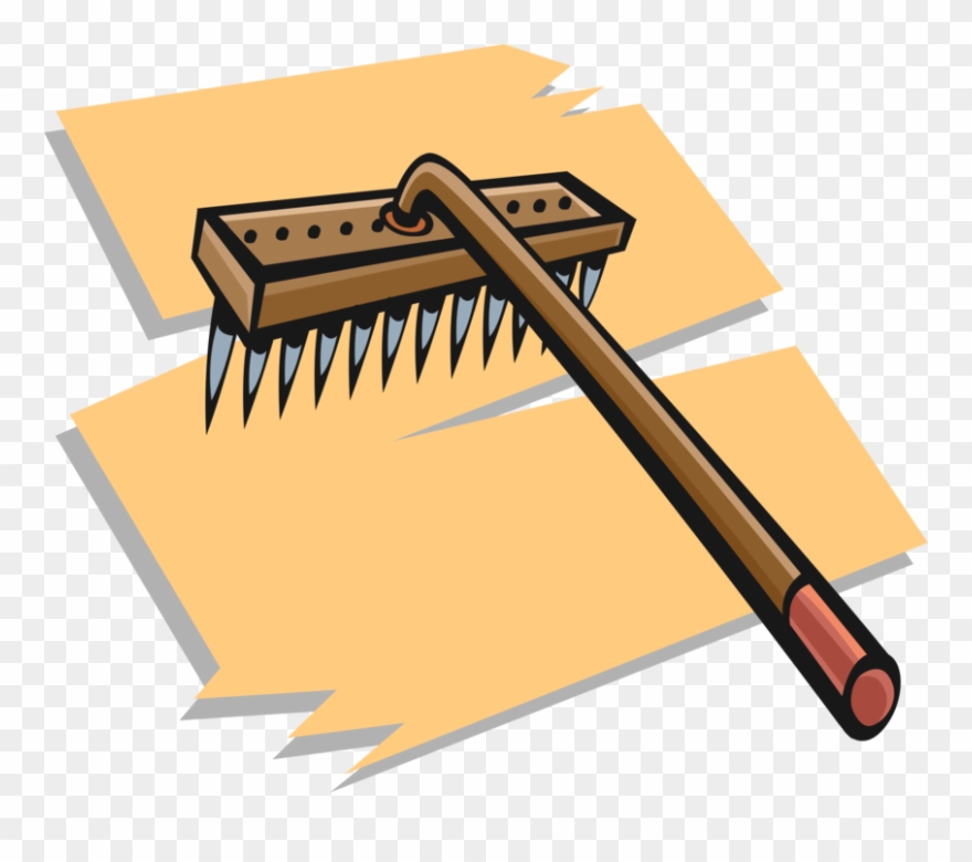 Vector Illustration Of Garden Rake For Yard Work Raking - Vector Graphics Clipart