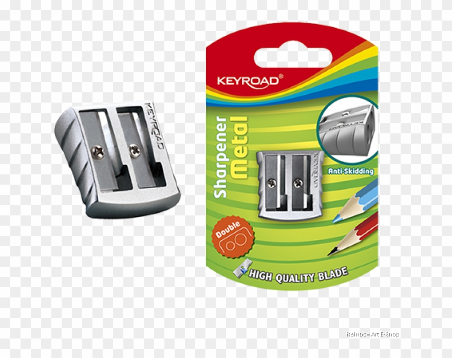 Ořezávátko Keyroad Metal Stříbrné Duo 302933 Clipart