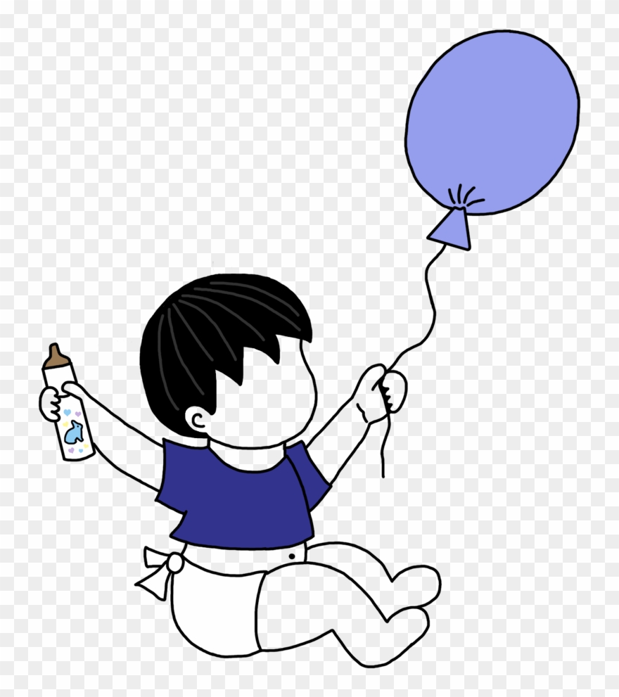 Adoption Announcements Baby Boy With Balloons Mandys - Baby Announcement Clipart