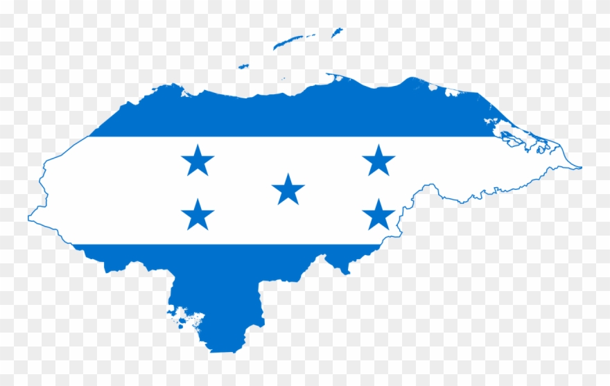 Honduras Flag Map Clipart