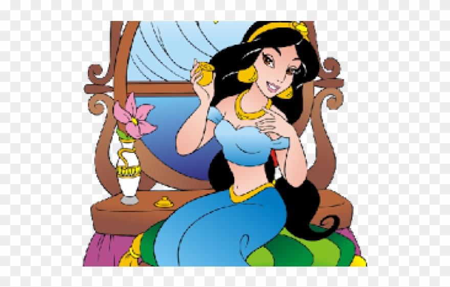 Jasmine Clipart Little Princess - Jasmine Necklace, Disney Princess, Aladdin, Blue Cute - Png Download