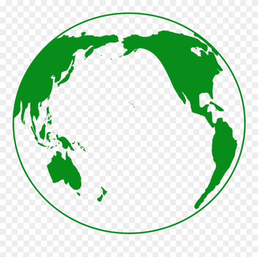 Travel, Earth, Green, Globe, Pacific Ocean - Pacific Ocean Globe Png Clipart