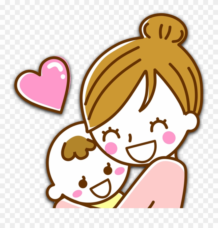 Daycare Clipart Big Baby - Baby And Mother Cartoon - Png Download