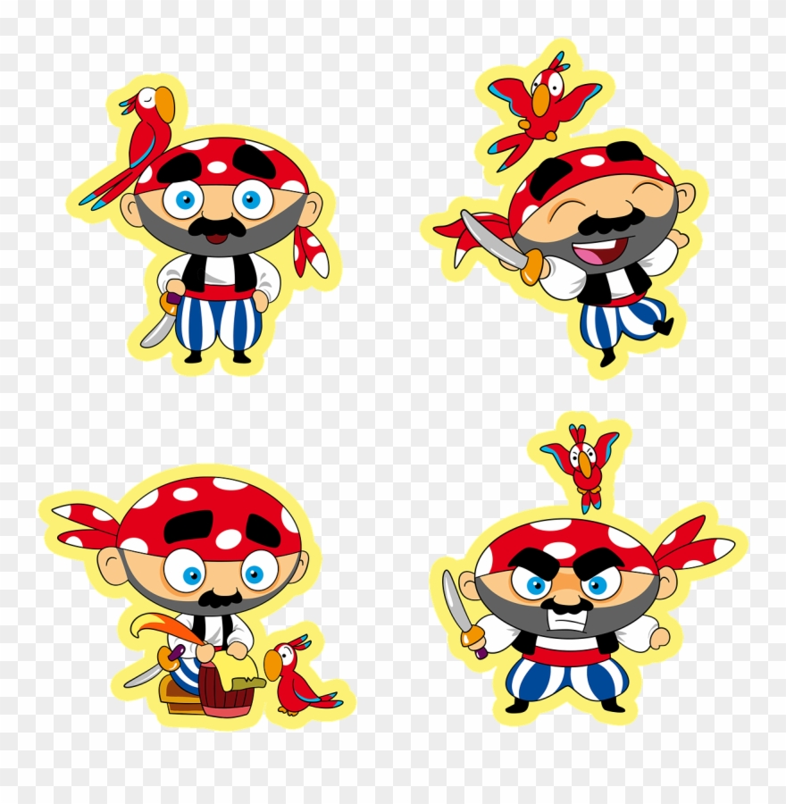 Sticker Pirate Parrot - Parrot Clipart