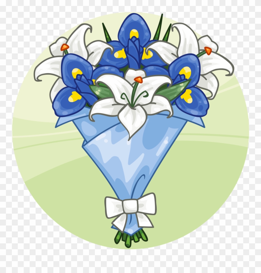 Bouquet Pale Blue Bouquet - Bouquet Clipart