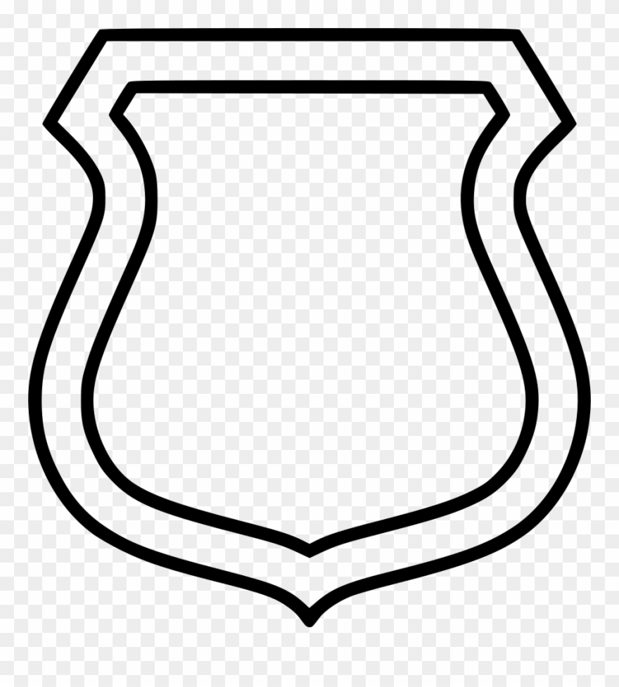 Potection Medal Comments - Police Badge Coloring Page Clipart