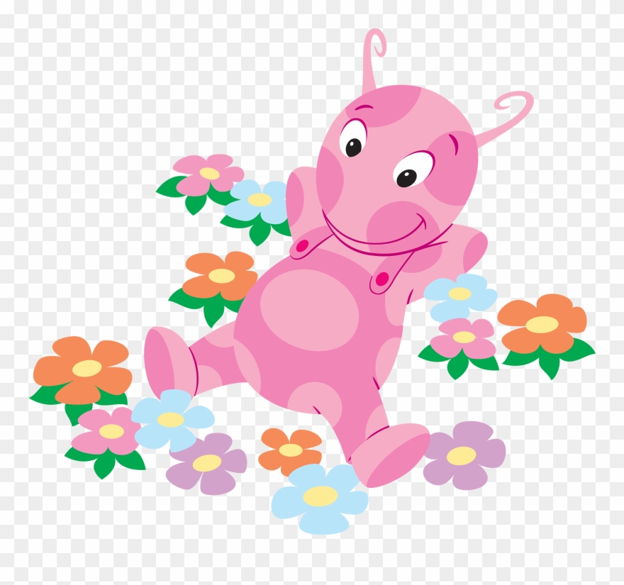 Uniqua Lying In Bed Of Flowers Transparent Png - Backyardigans Flower Power Clipart