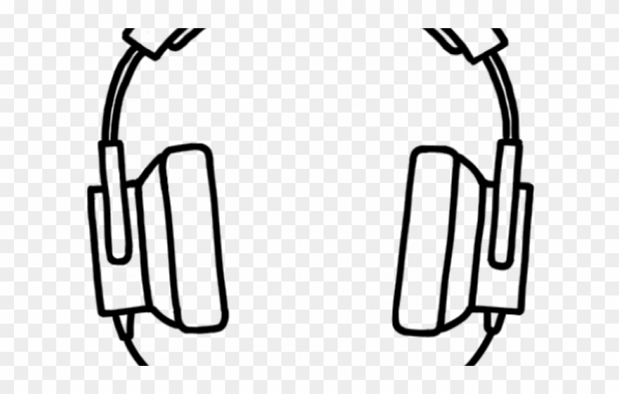 Drawn Headphones Headphone Line Clipart