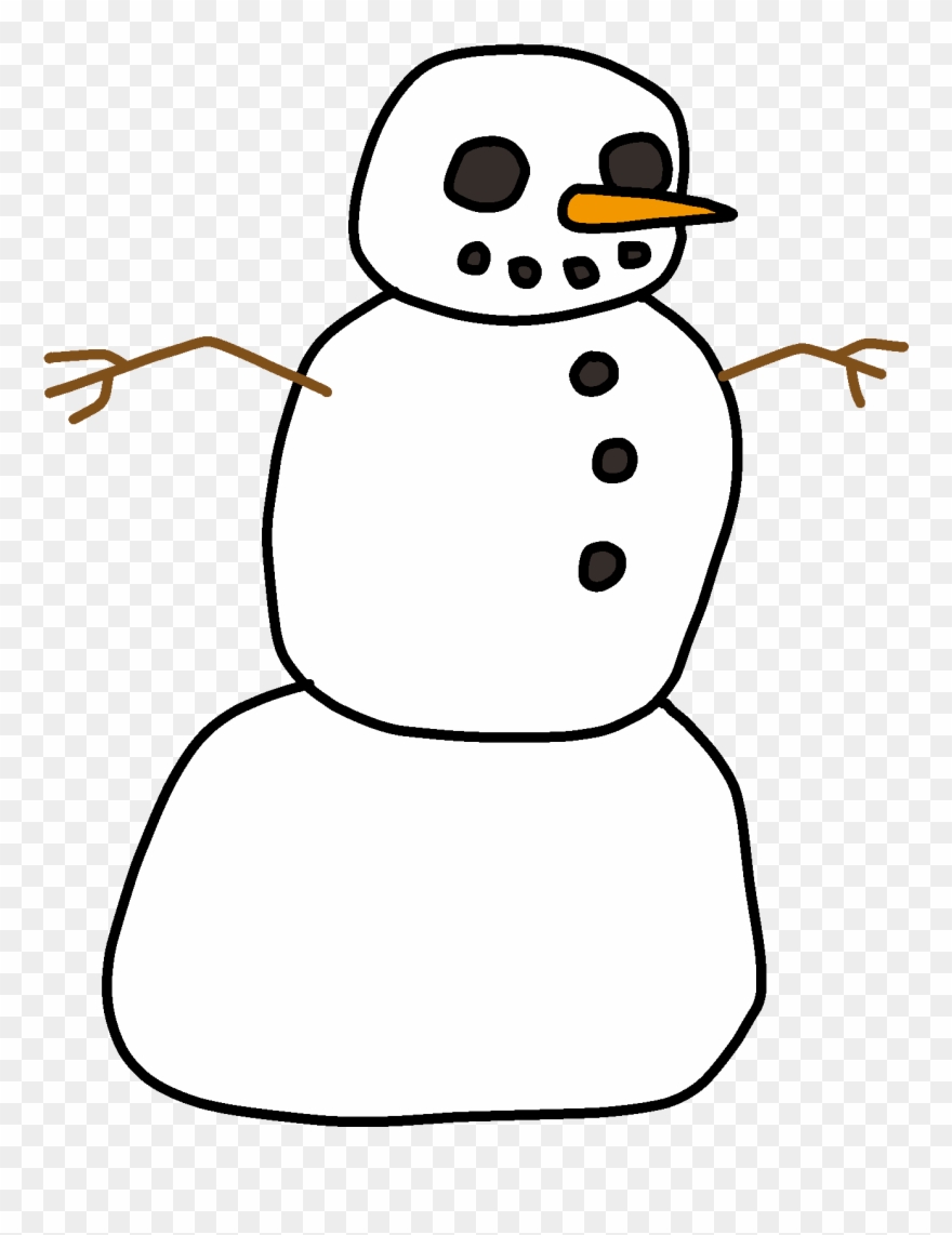 Snowman Clipart Plain - Snowman - Png Download