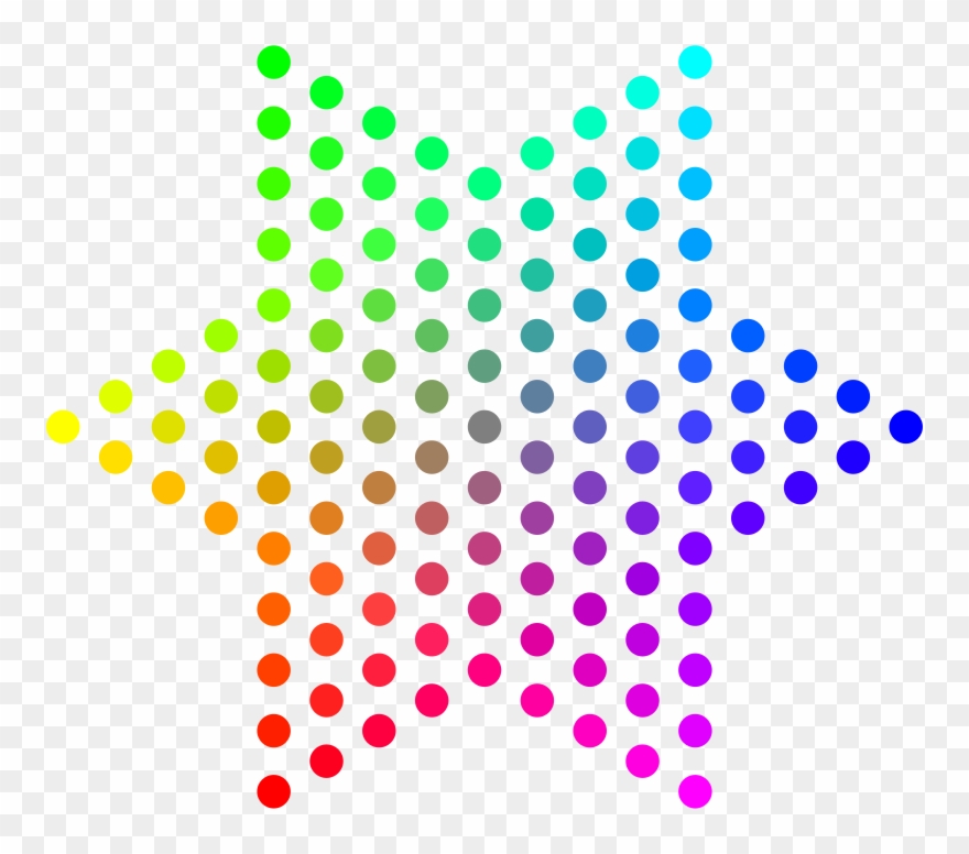 Color Dots Hexagram Medium Image Png - Color Dots Clipart