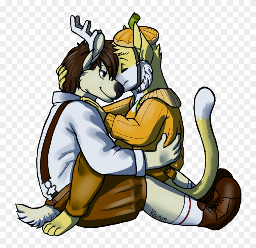 After Trick Or Treat Cuddle - Cartoon Clipart