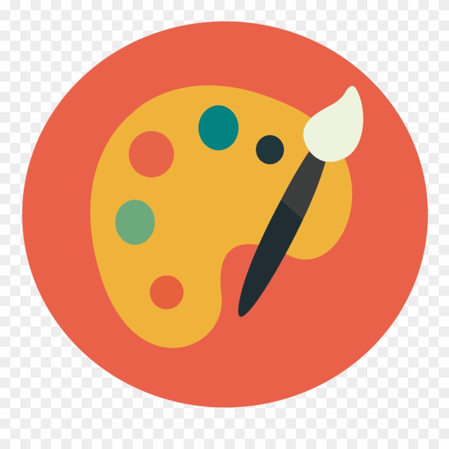 A Paintbrush And A Palette - Circle Clipart