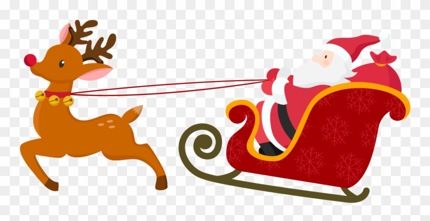 Santa Claus Clipart Png Image - Santa Claus And Deer Transparent Png