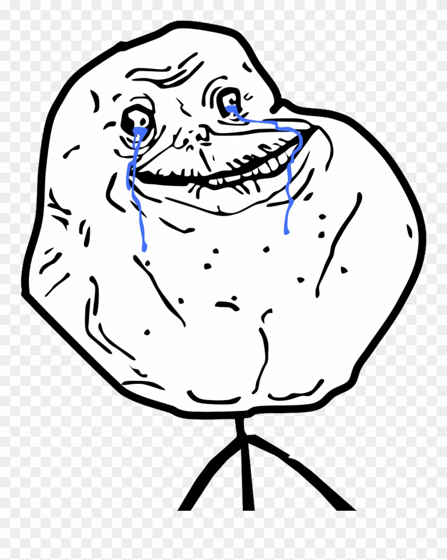 Rage Drawing Art - Forever Alone Guy Png Clipart