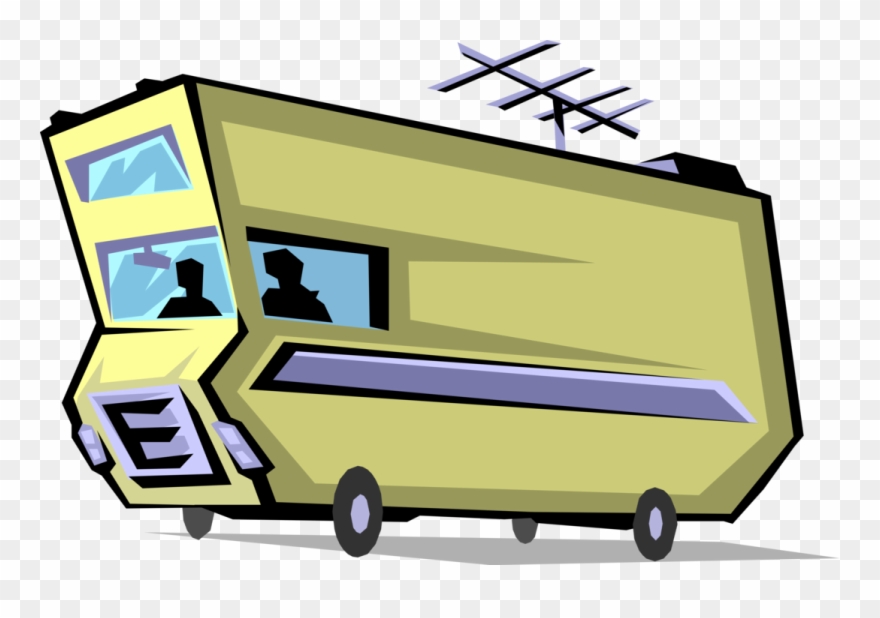 Vector Illustration Of Motorhome Recreational Vehicle - Motor Home Clipart