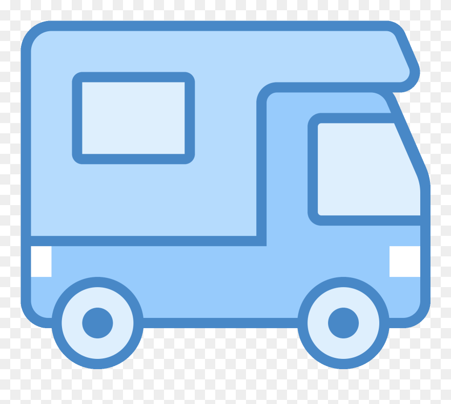 The Icon Is A Very Simplified Depiction Of An Rv Camper - Icon Clipart