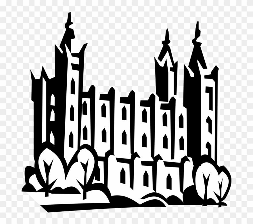 Vector Illustration Of Mormon Church Of Jesus Christ - Lds Temple Clip Art - Png Download