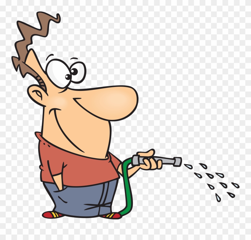 Guy With Garden Hose Clipart