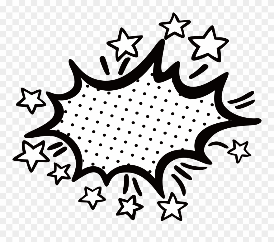 Clipart Explosion Line Art - Png Explosion Black&white Transparent