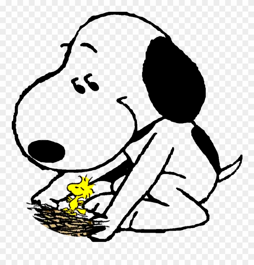 Snoopy Cuidando Do Ninho Junto Com O Woodstock - Illustration Clipart