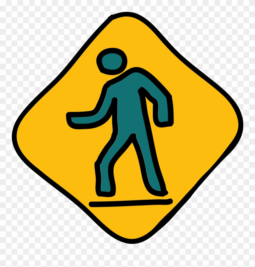 Person Walking Road Sign Icon - Señales De La Comunidad Clipart