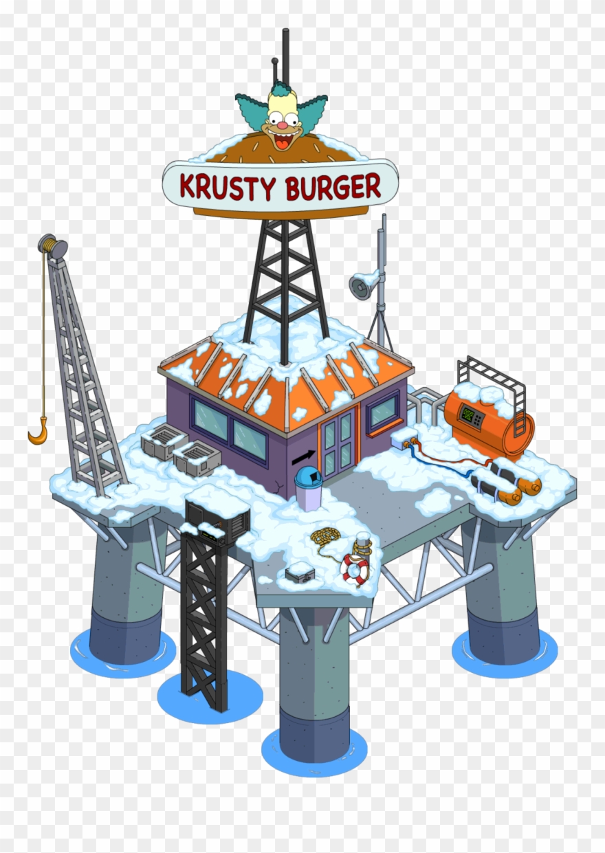 Krusty Burger Oil Rig Tapped Out - Krusty Burger Oil Rig Clipart
