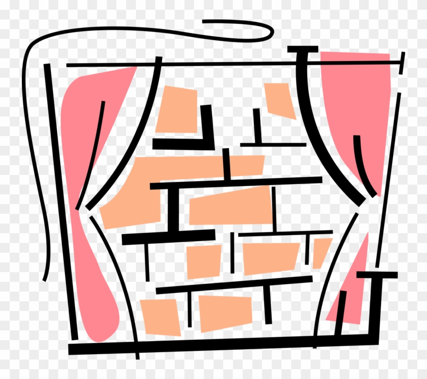 Vector Illustration Of Window Opening View Looks At - Clip Art - Png Download