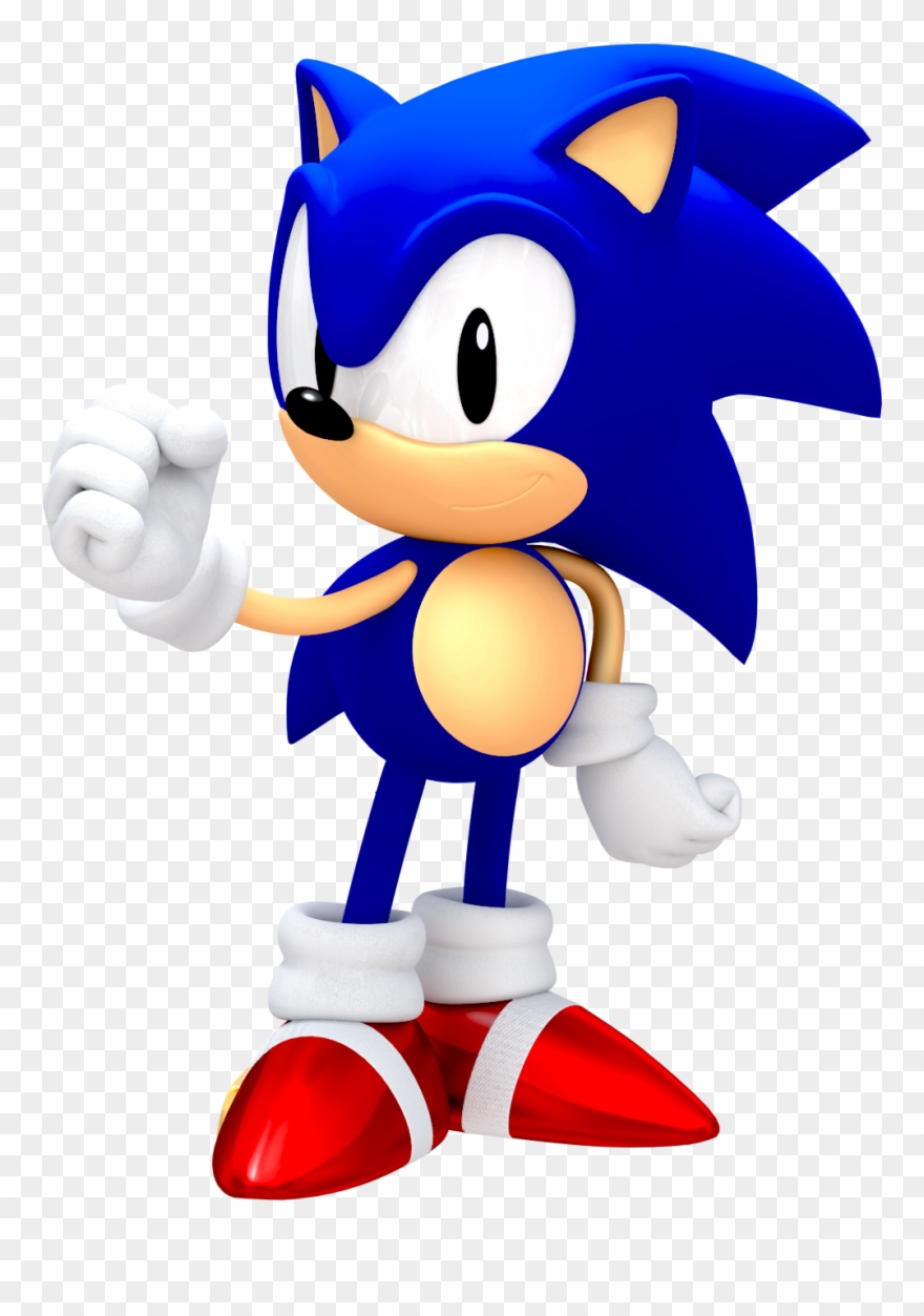 25th Anniversary Classic Sonic - Classic Sonic The Hedgehog Render Clipart