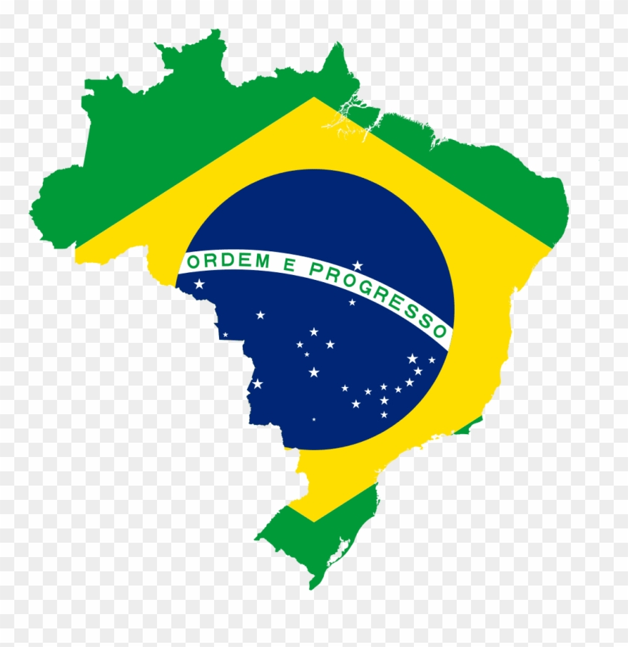 Three Brazilian Languages You May Not Know - Brazil Flag Map Clipart