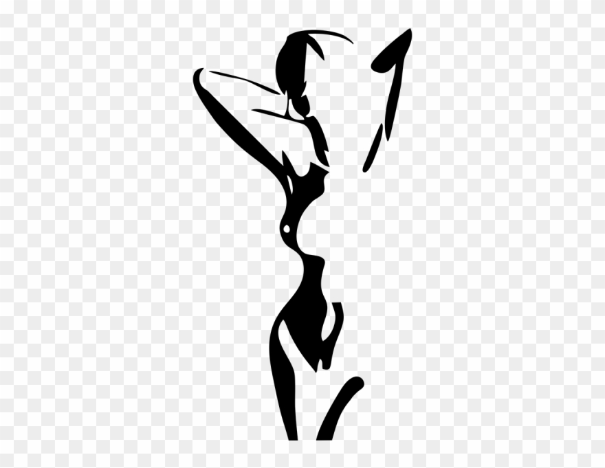 Sexy Woman Sticker - Silhouette Clipart