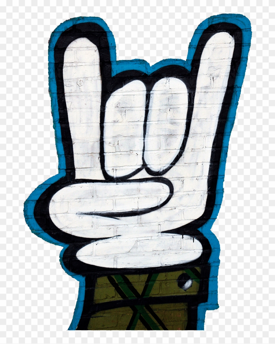 Graffiti,hand Cornuta,horns,horned Hand - Pichação Png Clipart