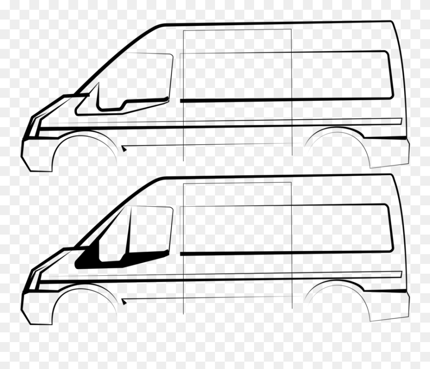 Free Fordtransith2l2 Free Anglia Hotrod - Van Vector Outline Clipart