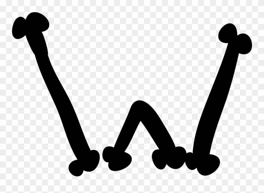 Letter W Of Bones Halloween Filled Typography Comments - Letter Clipart