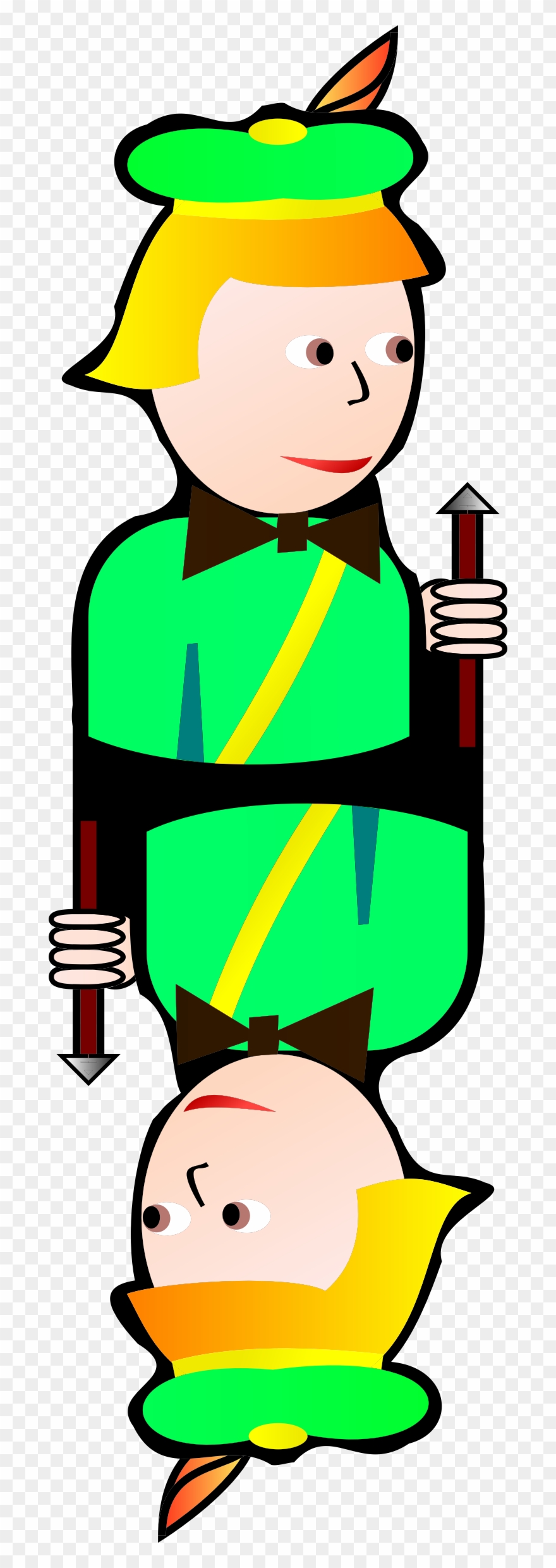 Big Image - Green Jack Playing Cards Clipart